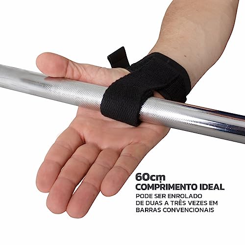 Strap de Musculação com Munhequeira Muvin - Ideal Para Levantamento de Peso - Strap em Algodão e Fec
