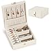 Produktbild Hododou Reise-Schmuck-Organizer-Box, kleiner Schmuck-Organizer für Frauen und Mädchen, Mini-Schmuckschatulle für Reisen, Ohrringe und Ringe, mit magnetischer Schnalle, perlweiß