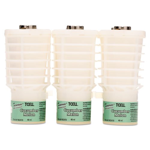 Rubbermaid402470 TCell Microtrans Odor Neutralizer Refill, Cucumber Melon, 1.62 oz, 6/Carton