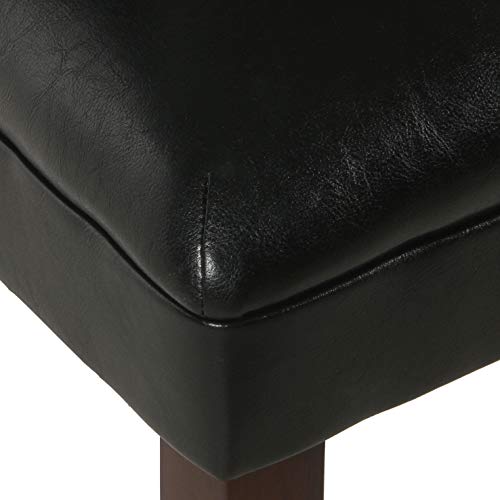 Image of HomePop Parsons Upholstered Accent Dining Chair, Set of 2, Black Faux Leather