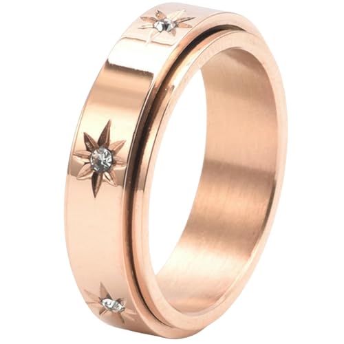 Bague rotative acier inoxydable bijoux couple mariage et fiançailles