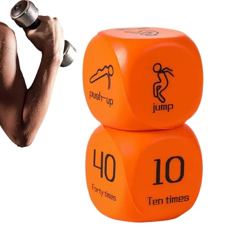 Fitness Dice - 6-Sided Fun Sports Game Equipment | 2 Piece Gym Dice Workout Includes Push Ups, Lunges, and Jump,for Teens Family Gym Home Playtime Group Physical Education Training PE Classes
