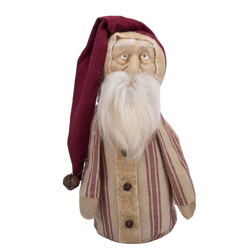 Raggedy-Junction-Primitive-Holiday-Figurine-Christmas-Home-Decor-Small-Polyester-Striped-Santa-Claus Raggedy Junction Primitive Holiday Figurine Christmas Home Decor Small Polyester Striped Santa Claus