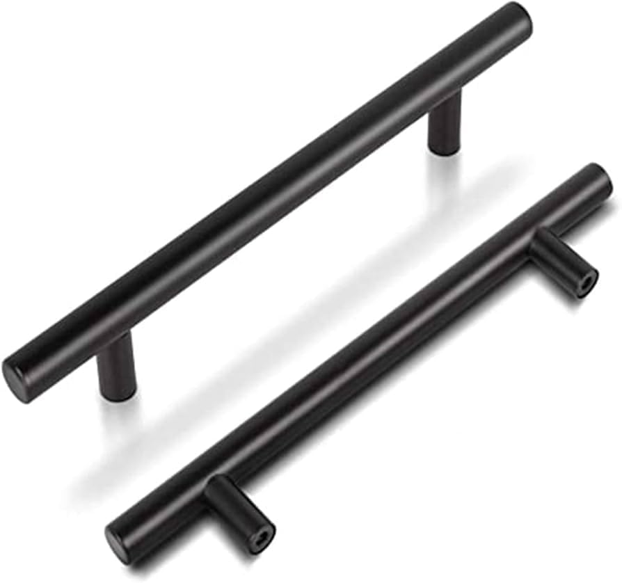 ブラックアルミニウムキャビネット引き出しハンドル、2個セット、モダンなデザイン4個パック。