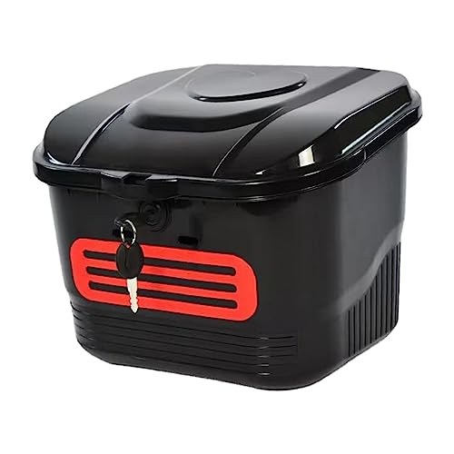 TOOYFUL Bike Basket Bicycle Cargo Rack Riding Storage Gadget Sundries Organizer with Lid Container Lock Design Accessory Durable Bike Front Basket