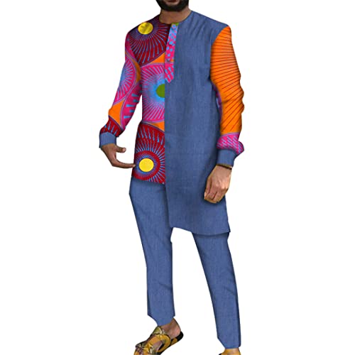 Pantalons africains homme en pur coton haut de gamme, ensemble traditionnel à manches longues