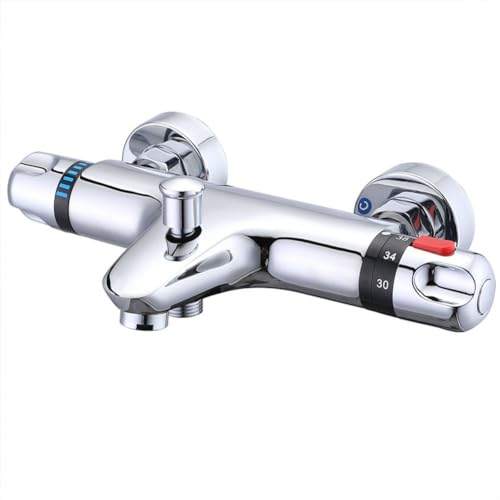 Mitigeur thermostatique bain douche en laiton massif chromé LWX