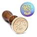 MAYJOYDIY Flower Tea Cup Wax Seal Stamp Vintage Rose Coffee Sealing Wax Stamp 30mm Removable Brass Head for Invitations, Christmas Cards, Envelopes, Letters, Scrapbooks, Gift Wrap, Bottles