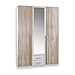 Produktbild Wimex Kleiderschrank/ Drehtürenschrank Skate, 3 Türen, 2 Schubladen, 1 Spiegel, (B/H/T) 135 x 197 x 58 cm, Weiß/ Absetzung Eiche Sägerau