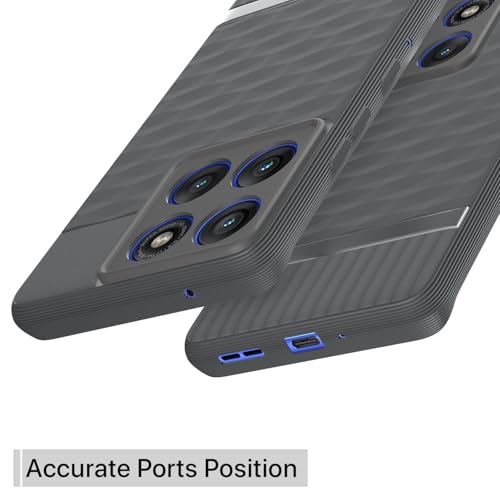 Image of Pikkme Back Cover for Motorola Moto Edge 60 Pro 5G Camera Protection 3D Hexa Cube Design Silicone Protective Bumper Case (Grey)