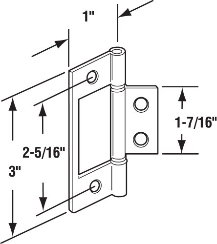 Prime-Line N 6656 Bi-Fold Door Hinges, Non-Mortise Style, Brass Plated (2 Pack) #TOP1