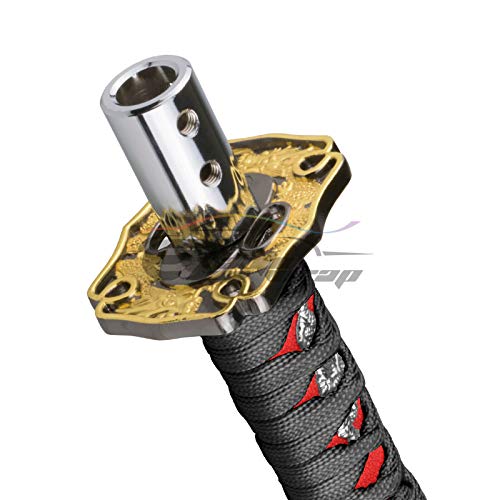 Ezauto Wrap 10Cm Black Red Shift Knob Samurai Sword Alloy Katana With Adapter Universal #TOP2