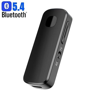 محول AUX لجهاز إرسال واستقبال الصوت اللاسلكي Coverzone Bluetooth 5.4 M18 – TX RX، جهاز إرسال واستقبال الصوت اللاسلكي للتلفزيون والكمبيوتر الشخصي ومكبر الصوت للسيارة، قابل لإعادة الشحن من النوع C بسعة 150 مللي أمبير في الساعة | M18