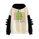 【Características】Suéter con capucha de manga larga con estampado de dinosaurio de dibujos animados de moda para mujer. Sudadera con Capucha Hoodie Casual Camisa de Entrenamie Deportiva Manga Larga, Diseño, elegante blusa superior para mostrar sus curvas encantadoras. ocio y vacaciones. adecuado para uso diario, hogar, trabajo, deporte, fiesta, vacaciones, etc.