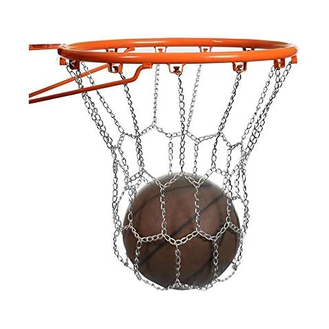 JFSZZ Sports Basketball Hoop Metal Net Durable Outdoor Backboard Goal Rim Chain Mesh for Universal Backboard Rim Ball Cover