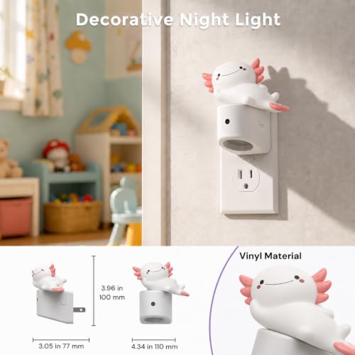 Image of L LOHAS LED Night Lights Plug into wall, 3D Axolotl Night Light for Kids