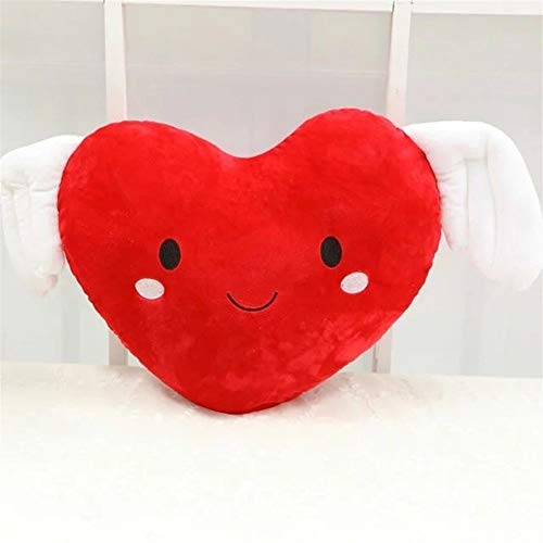 NOBRAND Playful Pillow Heart Shaped Cushion Love Decoration Pillow Cute Creative Plush Toy Valentine's Day Birthday Stuffed Toys Gift (Color : Red, Size : 50cm*40cm)