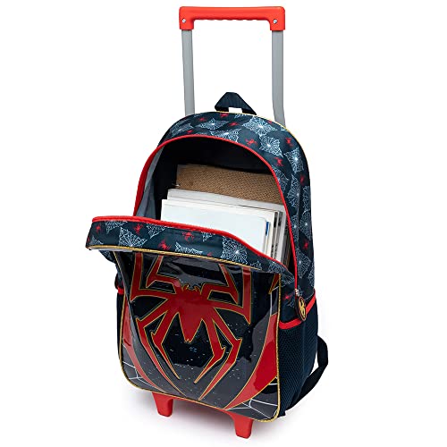 Kit Mochila De Rodinhas Infantil Homem Aranha Menino Escolar