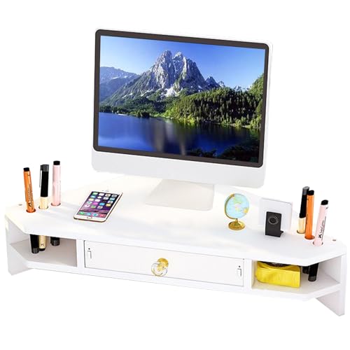 Étagère triangulaire pour moniteur idéale pour optimiser un bureau de télétravail