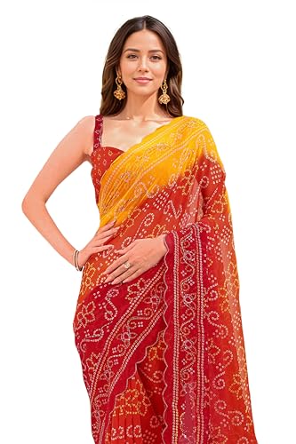 Image of MIRCHI FASHION Saree for Woman Georgette Floral Printed | Lightweight Comfortable Sari for Regular Social Wear and social visits