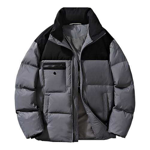 Chaqueta acolchada ligera con aislamiento térmico y bloques de color de alta retención térmica
