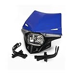 YSTOMO Dirt Bike Universal Headlight, 12V 35W LED Motorcycle Head Light for YZ YZF TTR WR 125 250 300 350 450 Most Enduro And Supermoto Bike, Blue