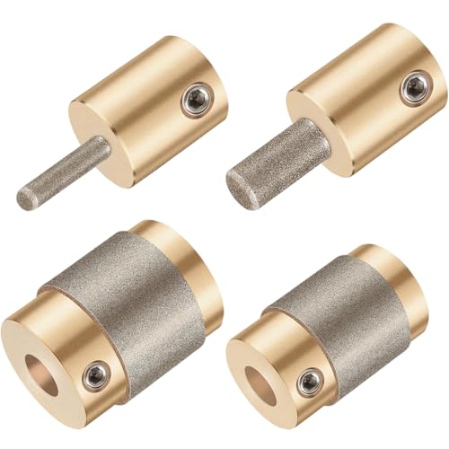 Dorccsi Lot de 4 Meuleuses pour vitrail, 4 Tailles de forets diamantés, Noyau en Laiton, Outils et Fournitures Pratiques pour façonner Les Carreaux céramique et la Pierre