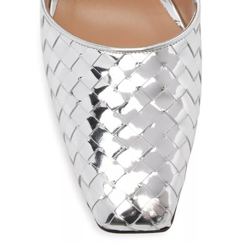 YDN Women Braid Pumps Wedge High Heels Closed Square Toe Slip On Shoes Dressy Business Prom Size 4-16 US4