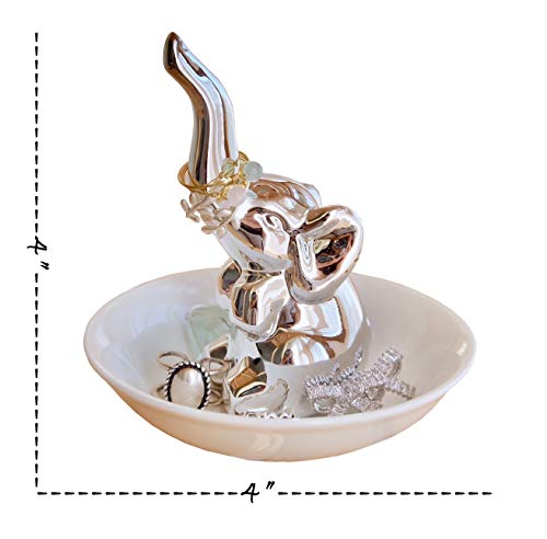 Image of PUDDING CABIN Elephant Gift for Women - Elephant Trinket Dish for Rings Earrings Organizer - Elephant Decor for Women Girls Her Friends Birthday Valentine's Day Xmas Gifts