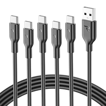 RAMPOW Cavo USB Type-C 5-Pack [1M*5], Cavo USB A a USB C Ricarica Rapida, Cavo iPhone 16 3A, Cavo iPhone 15 Tipo C per iPhone 16/16 Pro/15/15 Pro, iPad Pro/Air, Samsung S23/S22