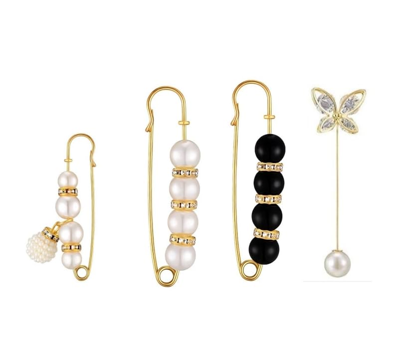 Pearl Brooch, Sweater Shawl Hat Clip Neckline Pins Double Faux Pearl Brooches for Women Girls Fashion Cover Up Buttons Clothing Dresses Decoration Accessories Pant Waist Tightener Safety Pins (B0CVS7JTW4) Amazon Price History, Amazon Price Tracker