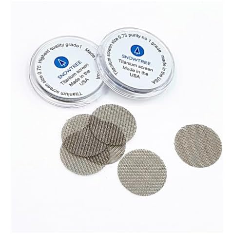 SnowTree - Titanium Screens 22 Pack of 0.75" Mesh Screens- Replacement Screens for Your Glass Pieces - Titanium Metal Mesh for Superior Strength & Safety – Higher Heat Resistance Cover