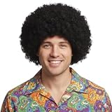 Afro Wig | Jumbo Black Afro Wig | 70s Disco Wigs | Funky Rocker Wigs | Hippie Costume Accessories | Clown Costume Headpiece | Disco Costume Accessory | Hippie Hairpiece | Unisex | Black