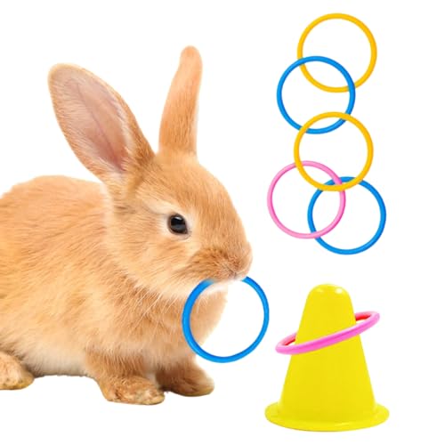 lyanny Lapin - d'éducation interactifs | Anneaux ludiques pour Lapins et Jeux Amusants,pour Furet écureuil Chinchilla Hamster Gerbille en Cage en extérieur