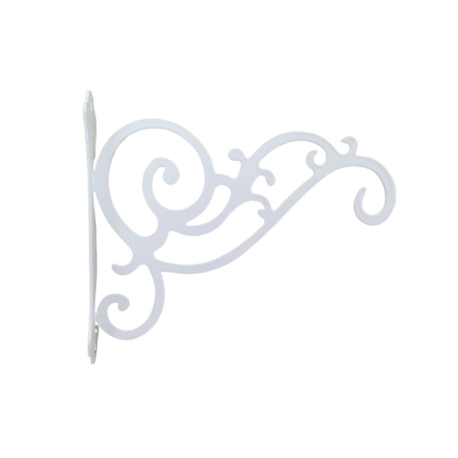 YUPLIODSX Hanging Basket Bracket Iron Decorative Hook Black Suspension Plant Support White Planter Bracket Tree(White,L)