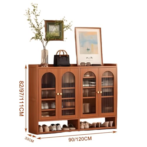 Meuble à chaussures moderne en bambou grande capacité 97x33x90 cm