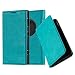 Cadorabo Book Case Works with Nokia Lumia 1020 in Petrol Turquoise - with Magnetic Closure, Stand Function and Card Slot - Wallet Etui Cover Pouch PU Leather Flip