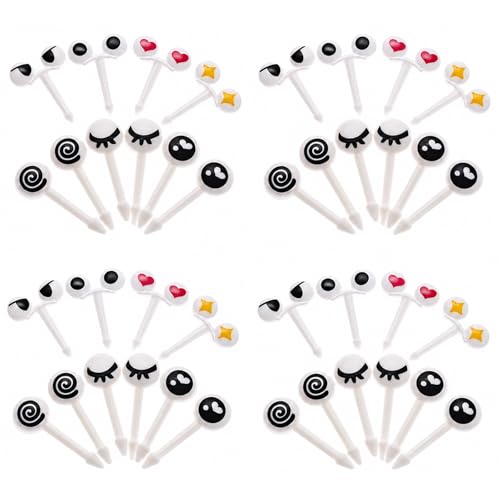 RAYNAG 40pcs Food Picks for Kids Bento Box | Mini Cute Eyeball Picks, Fruit Toothpicks, Adorable...