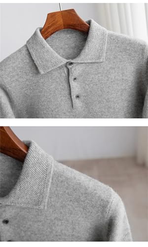 Men's Australian Wool Lapel Pullover Long Sleeved Sweater Loose Top Business Casual Knit Base Jumper2