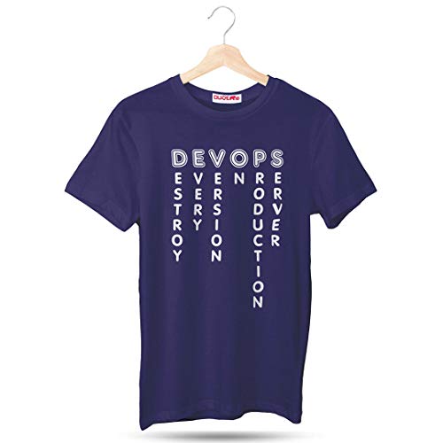 Image of DUDEME Devops T-Shirt, 100% Cotton T-Shirts for Programmer, Coding, Developer, Software Mens, Round Neck T Shirts for Women, Half Sleeve Tshirt for Men