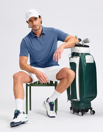 Image of Obla Mens Golf Shirt Short Sleeve Dry Fit Moisture Wicking Performance Athletic Casual Work Collared Polo Shirts for Men