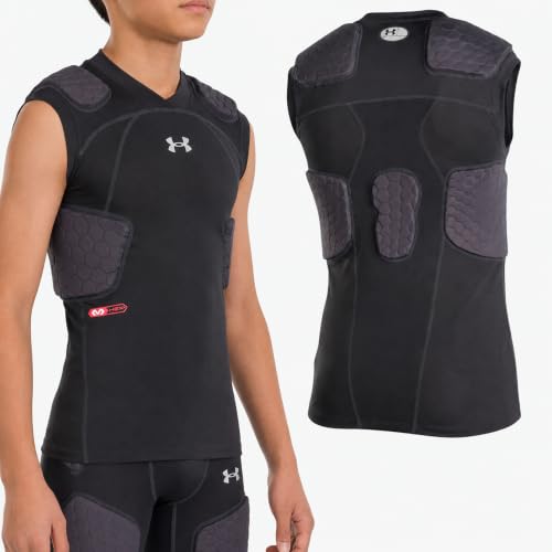 Under Armour Gameday Pro 5-Pad Top, Youth Padded Compression Shirt Football