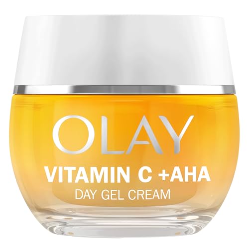 Olay Vitamin C Gel Viso Idratante Giorno, Cura della Pelle con AHA, Niacinamide al 99% di Purezza e Vitamina E. Skin Care Illuminante Antimacchie, Uniforma, Idrata. Non Appiccicoso, 50ml