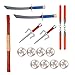 FHARLXQ Ninja Warrior Toy Plastic Weapons Role Play Set for Boys and Girls Pretend Play Battles Dress up Party Photo Booth Props