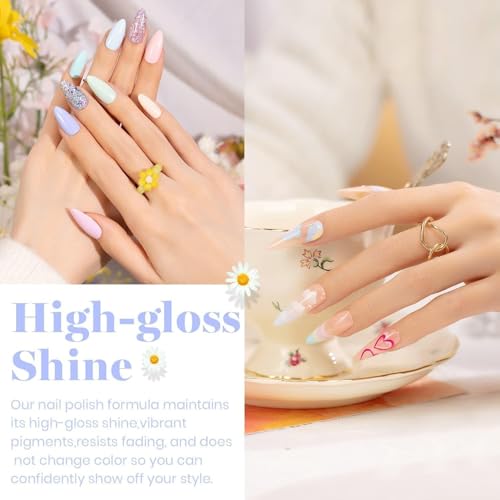 Image of Beetles Pastel Gel Nail Polish Set 20 Colors, Macaron Gel Polish Kit with Base Coat Glossy Matte Top Coat, Soak Off UV LED Nail Gel for Nail Art Summer Gifts for Women