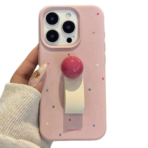 Image of Peeperly Back Cover Case for iPhone 13 Pro Max Scratch Resistant Anti-Slip TPU Shockproof Protective Durable Polka Dot Ball Ring Holder Case for Girls & Women