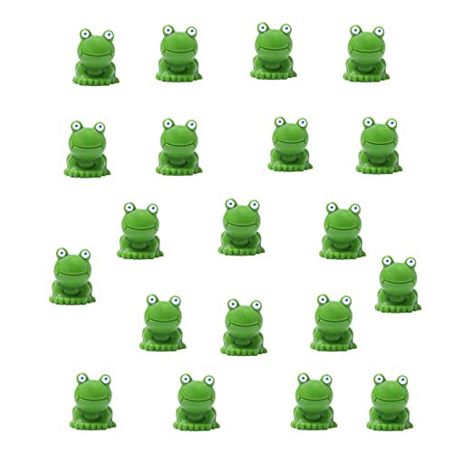 yaartz 20 Pcs Resin Mini Frogs Tiny Green Frogs Miniature Figurines for Fairy Garden Terrarium DIY Craft Landscape Decor