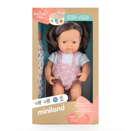 Muñeca Miniland Baby Doll Brunette 15 pulgadas en caja miniatura 6