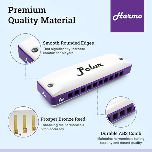Harmo Polar Diatonic Harmonica Key of C# – Harmonic Minor Tuning for Classical, Jazz, Gypsy, Oriental, Lounge and Tango Music, Mouth Organ With Case, Harmonica for Adults, Beginners & Professionals - Les Beatles, Paul McCartney, John Lennon, RIngo Starr, George Harrison Harmo Polar Diatonic Harmonica Key of C# - Harmonic Minor Tuning for Classical, Jazz, Gypsy, Oriental, Lounge and Tango Music, Mouth Organ With Case, Harmonica for Adults, Beginners & Professionals – Image 3