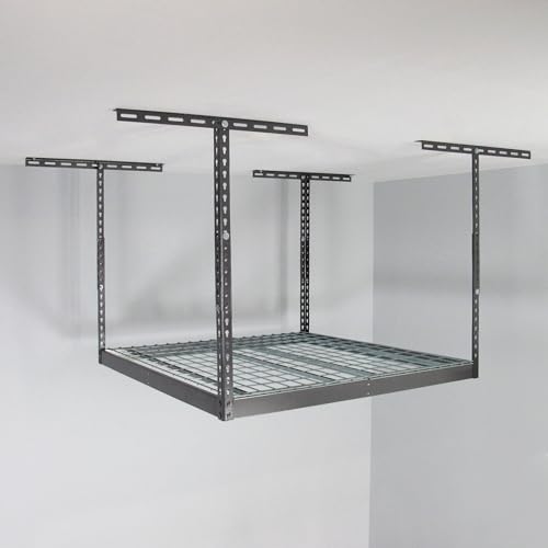 SafeRacks-4x4-Overhead-Garage-Storage-Rack-Hammertone-24-45-Height